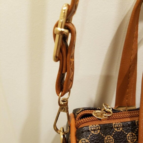 Small Mini Brown Cognac Speedy Crossbody Handbag - Picture 10 of 11